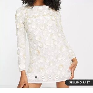 ASOS embellished flower mini shift dress